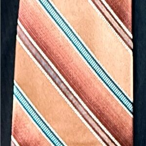 Classic Tan and Blue Striped Men's Tie Extra Long
